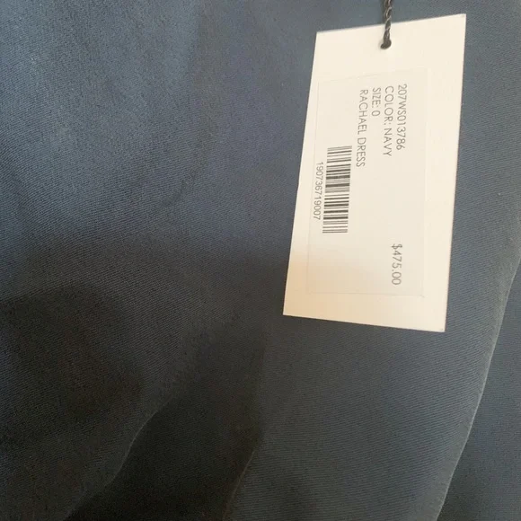 Milly Navy Front Drape Silk Dress - Picture 7 of 7